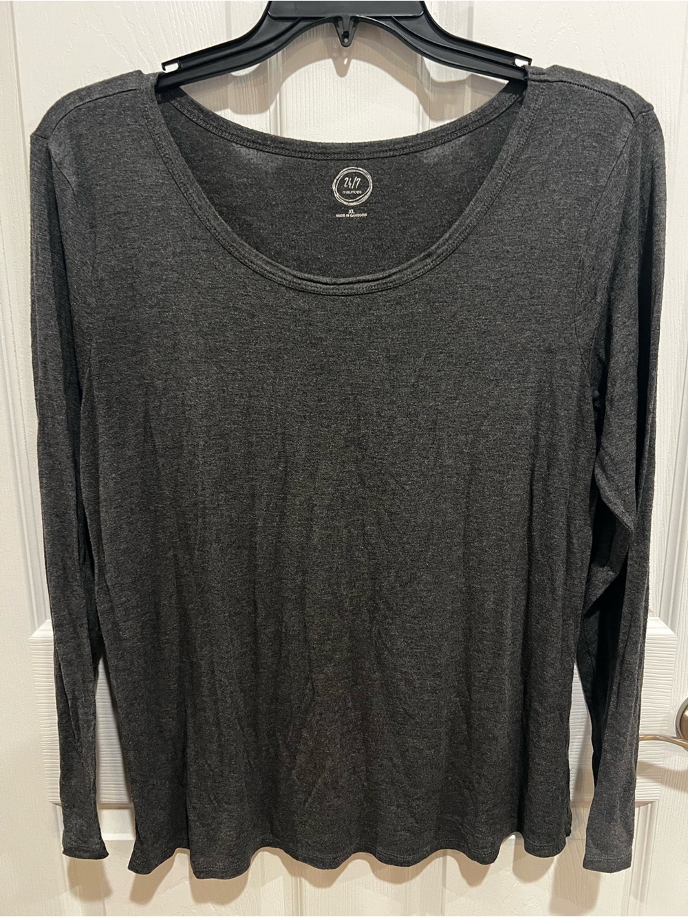 Maurices Charcoal Scoop Neck Long Sleeve Top